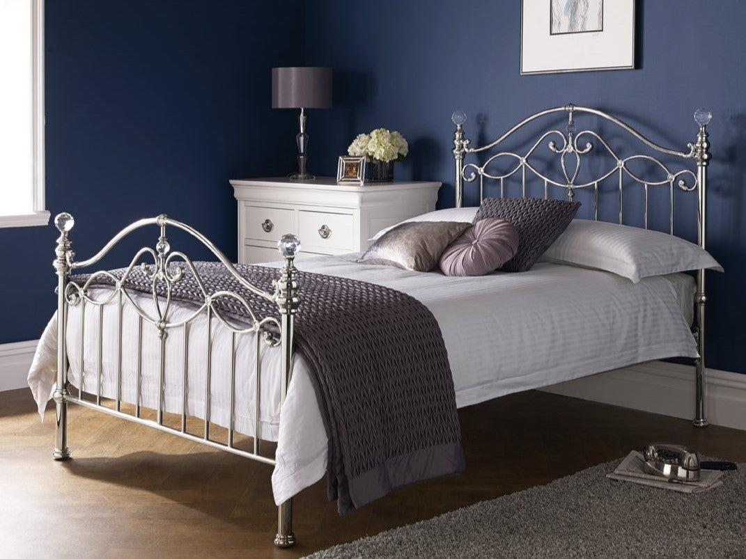 Bentley Elena Shiny Nickel Bedstead - Double