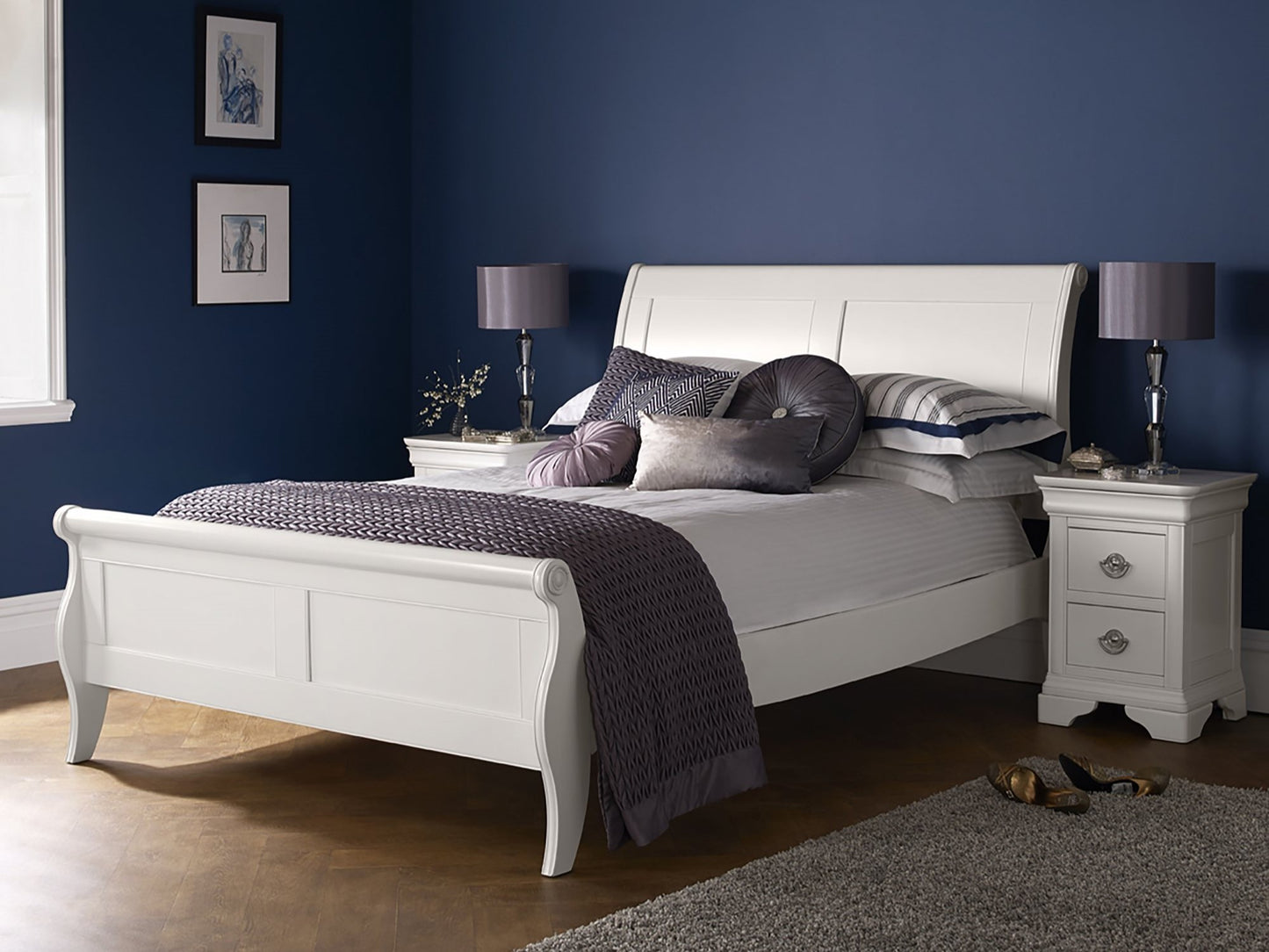 Bentley Chantilly White Bedstead - Double