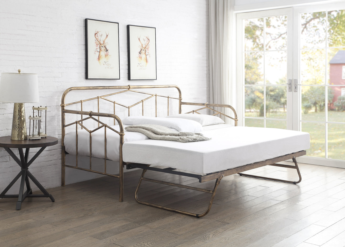 Adelaide Metal Day Bed - Antique Bronze - Image 2