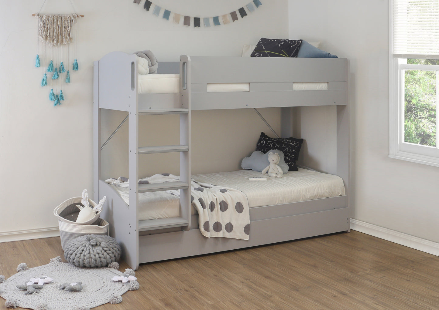 Bunbury Wooden Bunk Bed - Grey - Image 2