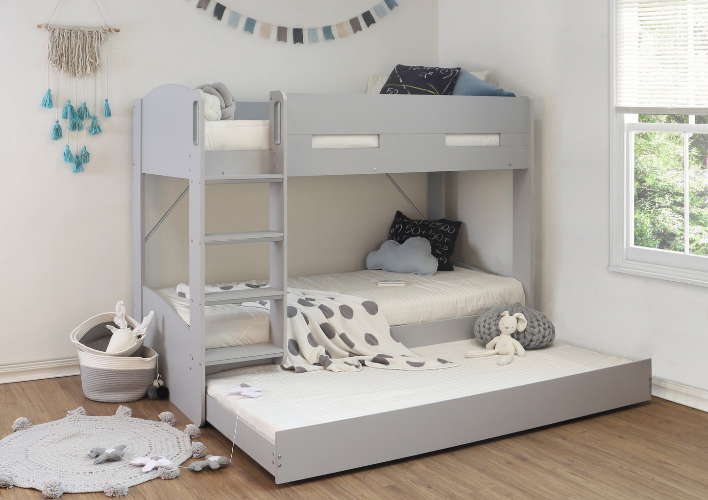 Bunbury Wooden Bunk Bed - Grey