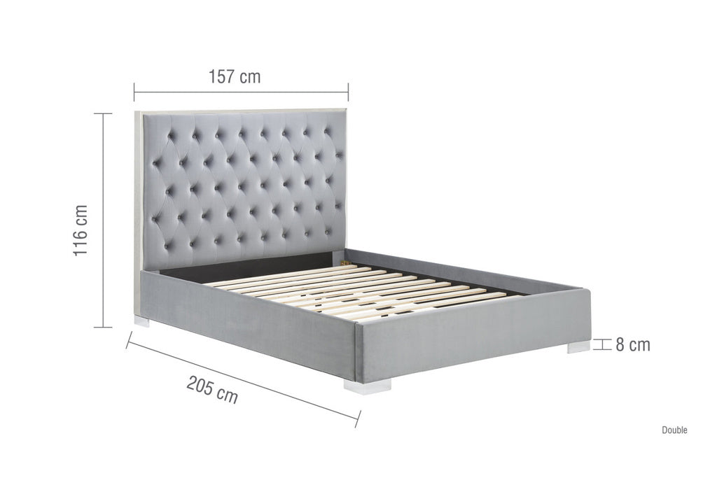 Birlea Chelsea Fabric Bed Frame - Grey - Image 3