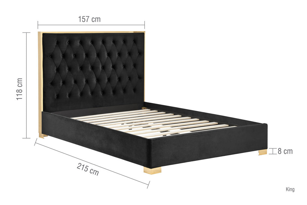 Birlea Chelsea Fabric Bed Frame - Black - Image 4