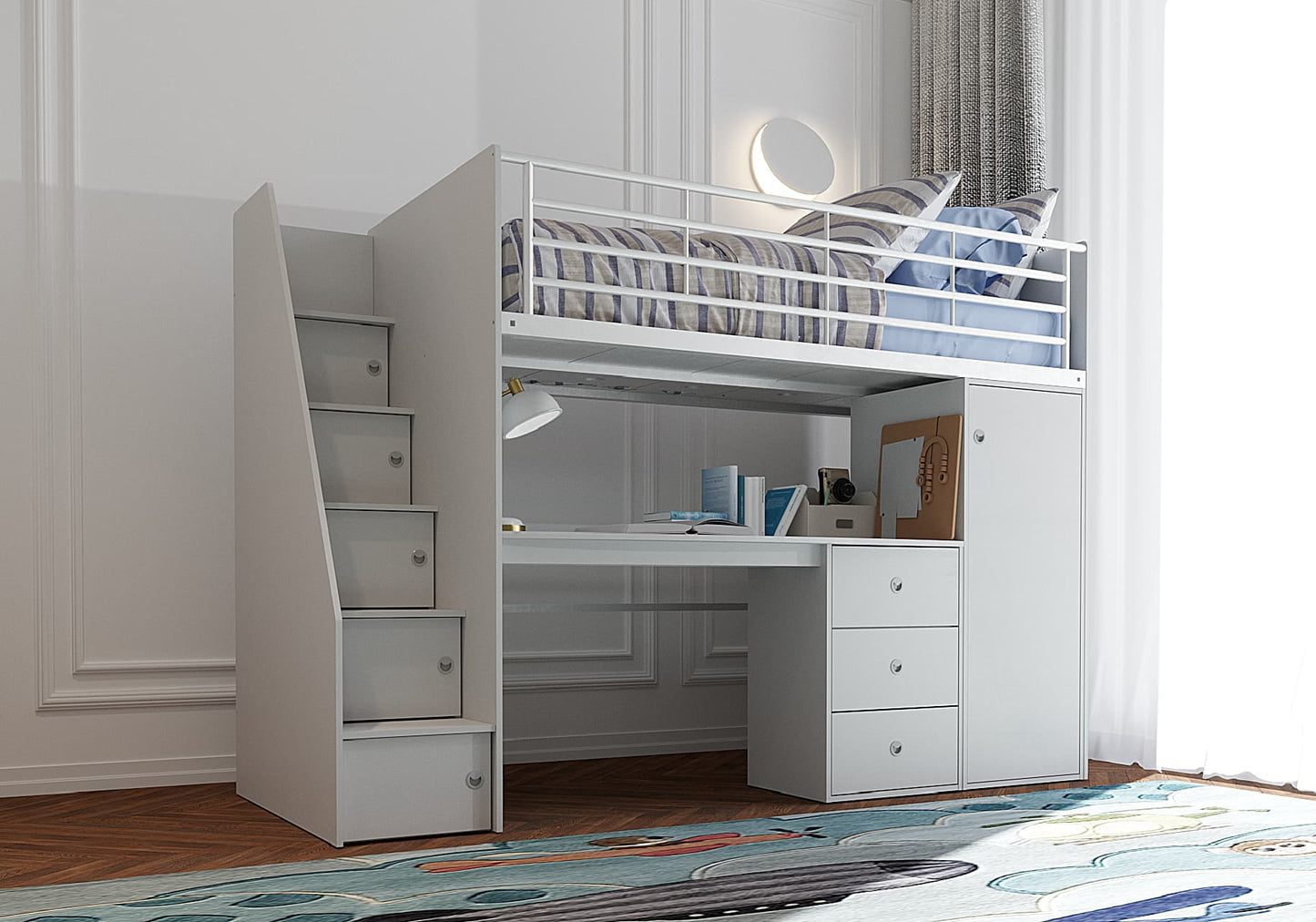 Melbourne Wooden High Sleeper – Grey