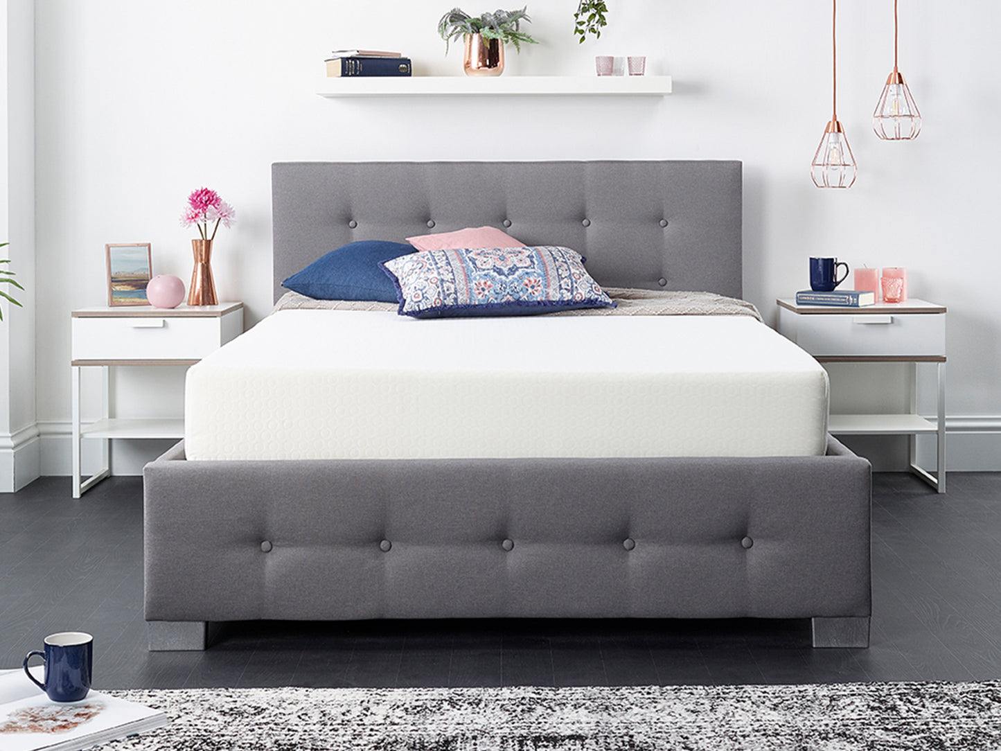 Ariel Fabric End Opening Ottoman Bed - Grey Linen - Image 3