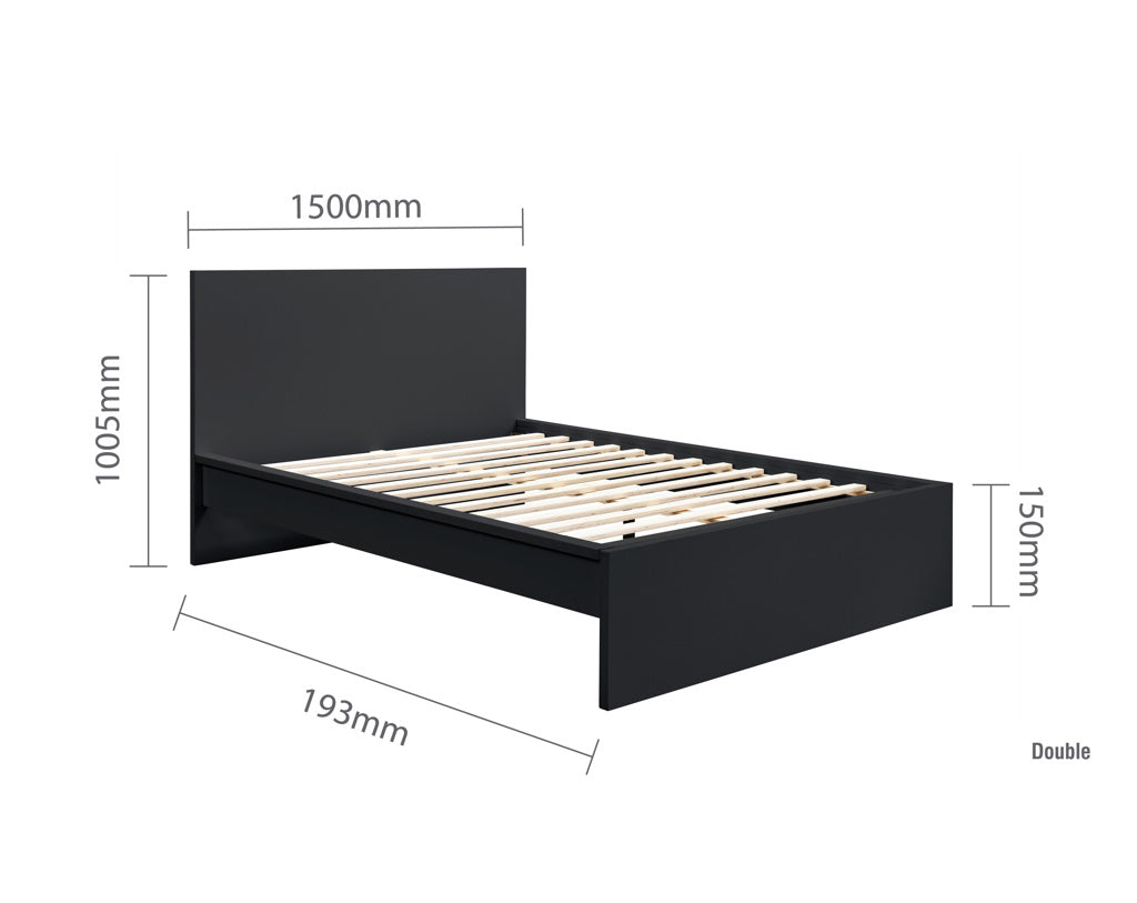 Birlea Oslo Wooden Bed Frame - Black - Image 3