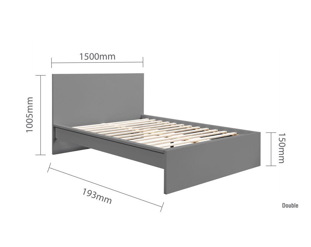 Birlea Oslo Wooden Bed Frame - Grey - Image 3