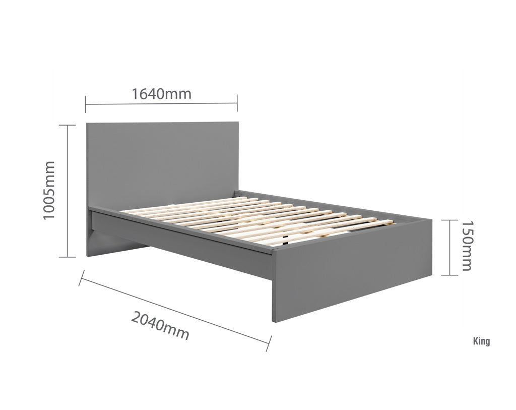 Birlea Oslo Wooden Bed Frame - Grey - Image 4