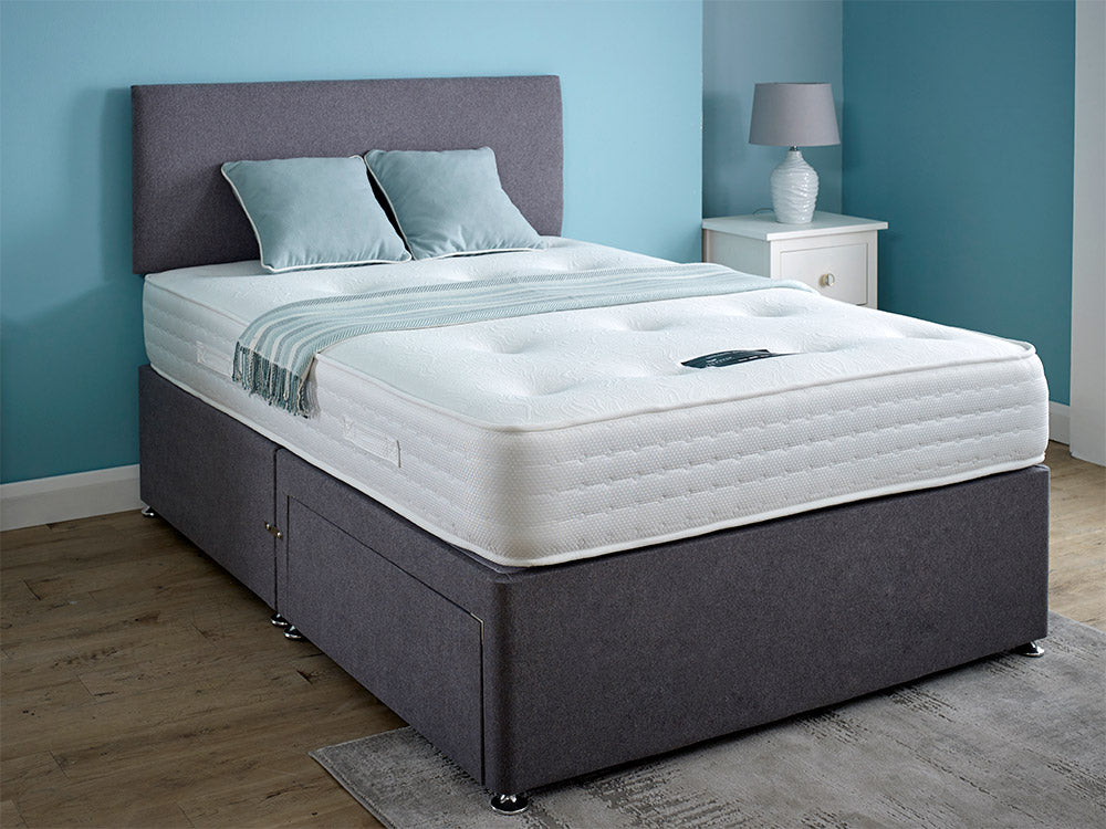 Serenity Essential 2 Drawer Divan With Headboard - Double - Image 2