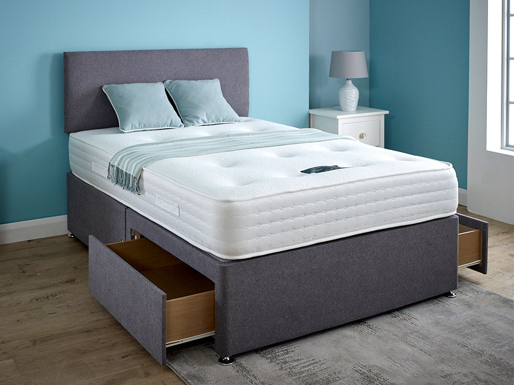 Serenity Essential 2 Drawer Divan With Headboard - Double