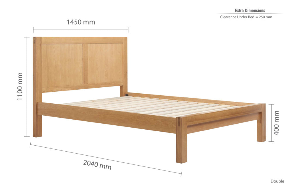 Birlea Bellevue Solid Oak Bed - Double - Image 4