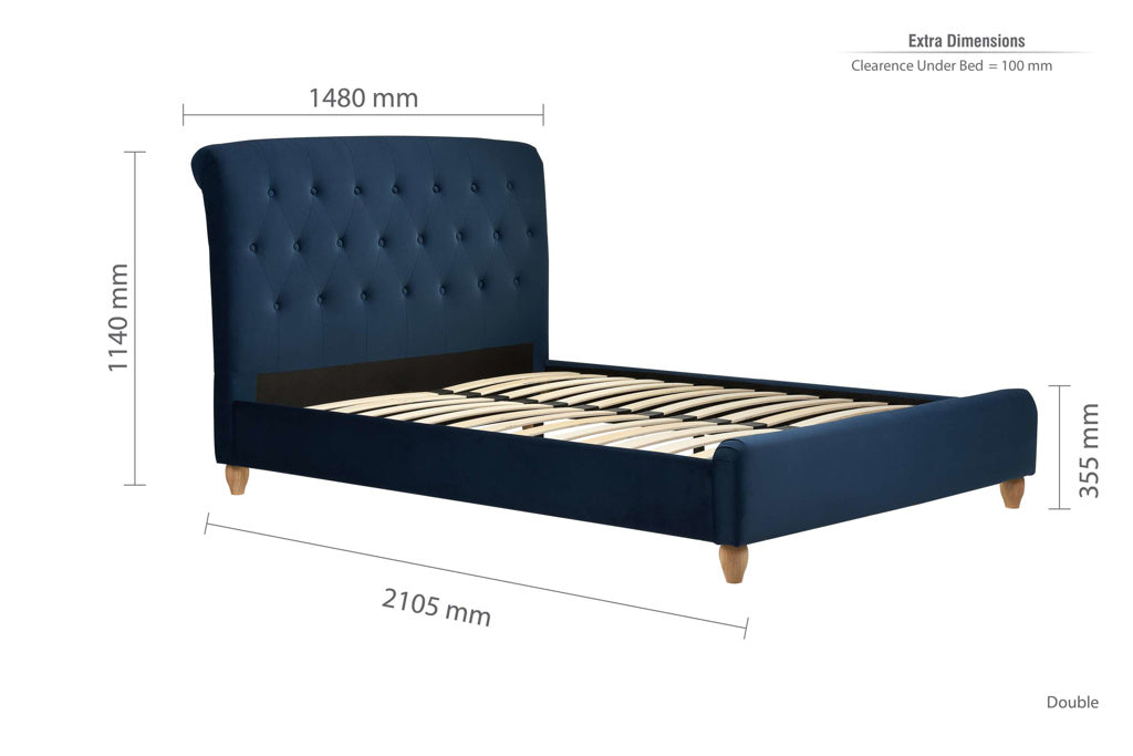 Birlea Brompton Midnight Blue Bed Frame - Double - Image 4