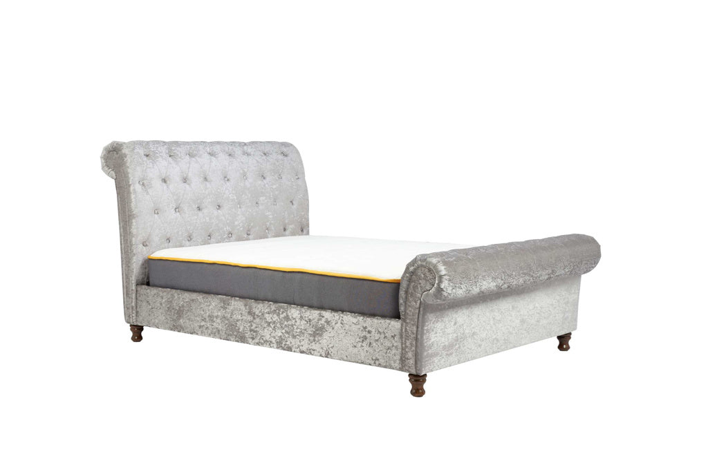Birlea Castello Bed Frame - Steel Crushed Velvet - Image 4