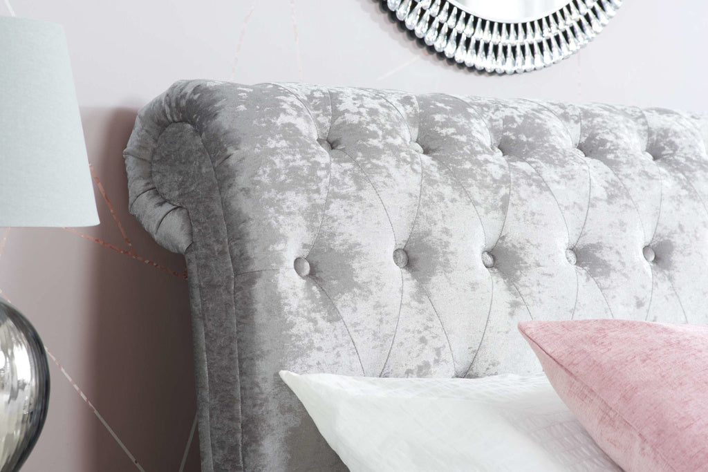 Birlea Castello Bed Frame - Steel Crushed Velvet - Image 2