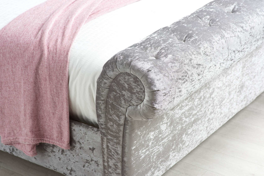 Birlea Castello Bed Frame - Steel Crushed Velvet - Image 3