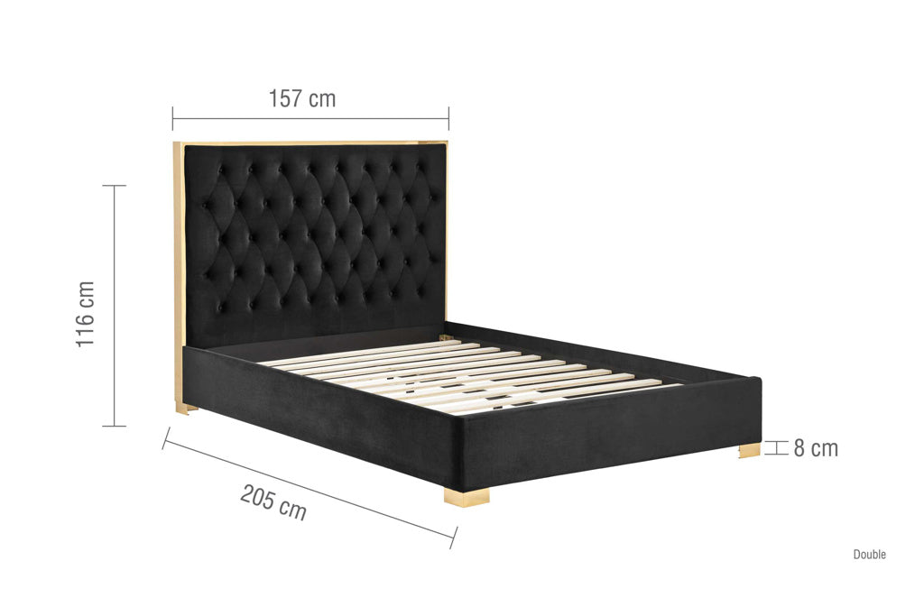 Birlea Chelsea Fabric Bed Frame - Black - Image 3
