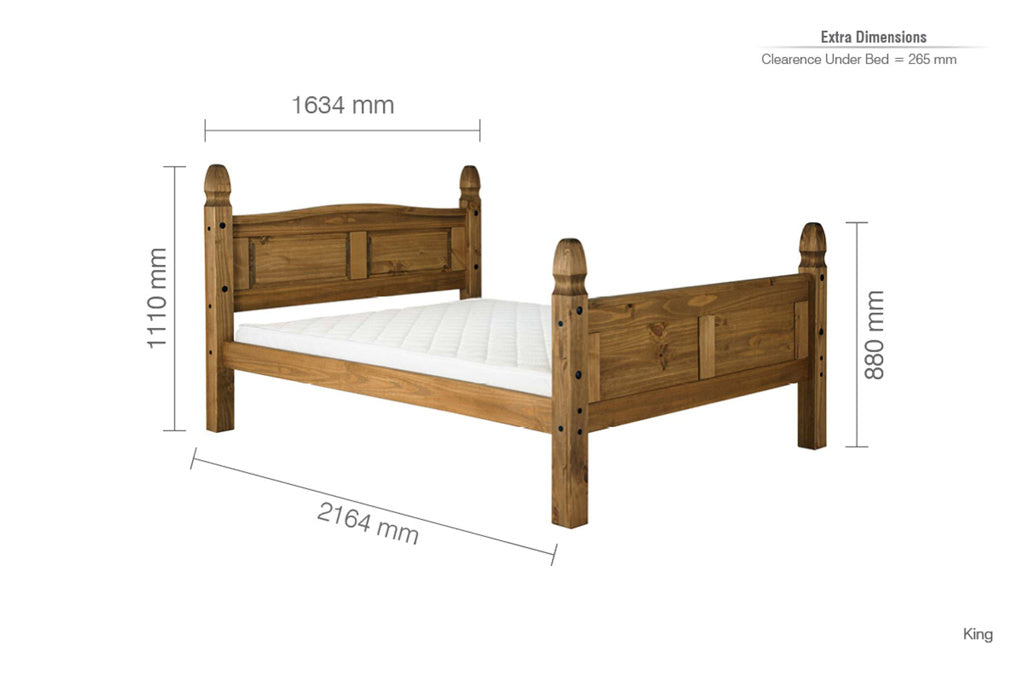 Birlea Corona High End Pine Bed - Double - Image 4