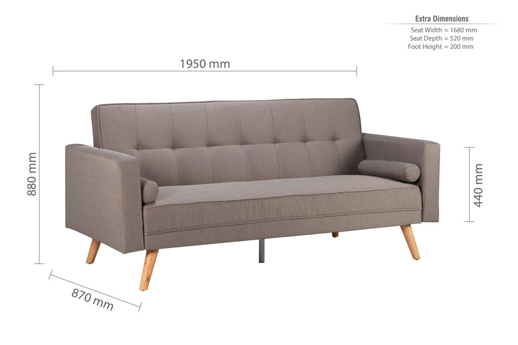 Birlea Ethan Grey Sofa Bed - Large - Image 4