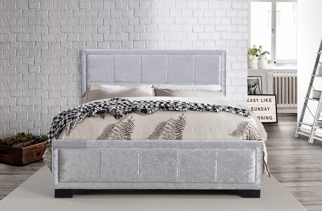 Birlea Hannover Fabric Bed - Steel Crushed Velvet - Image 2