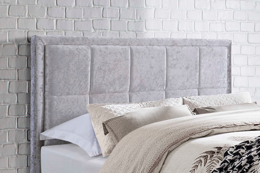 Birlea Hannover Fabric Bed - Steel Crushed Velvet - Image 3