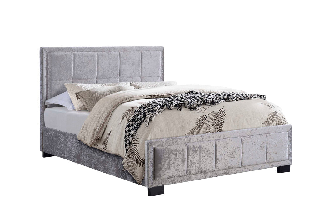 Birlea Hannover Fabric Bed - Steel Crushed Velvet - Image 4