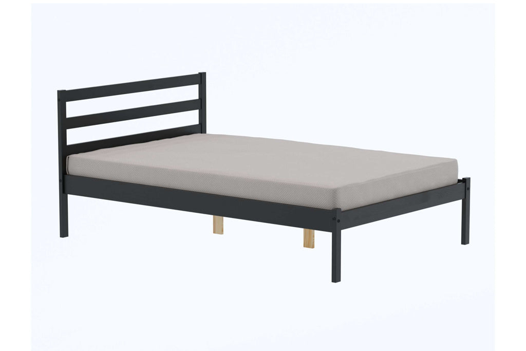 Birlea Luka Black Wooden Bed Frame - Double - Image 4