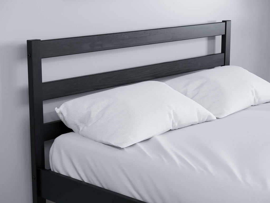 Birlea Luka Black Wooden Bed Frame - Double - Image 2