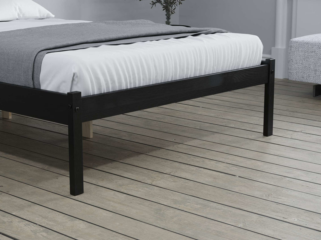 Birlea Luka Black Wooden Bed Frame - Double - Image 3