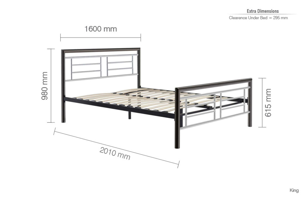Birlea Montana Chrome and Nickel Bed Frame - Kingsize - Image 4
