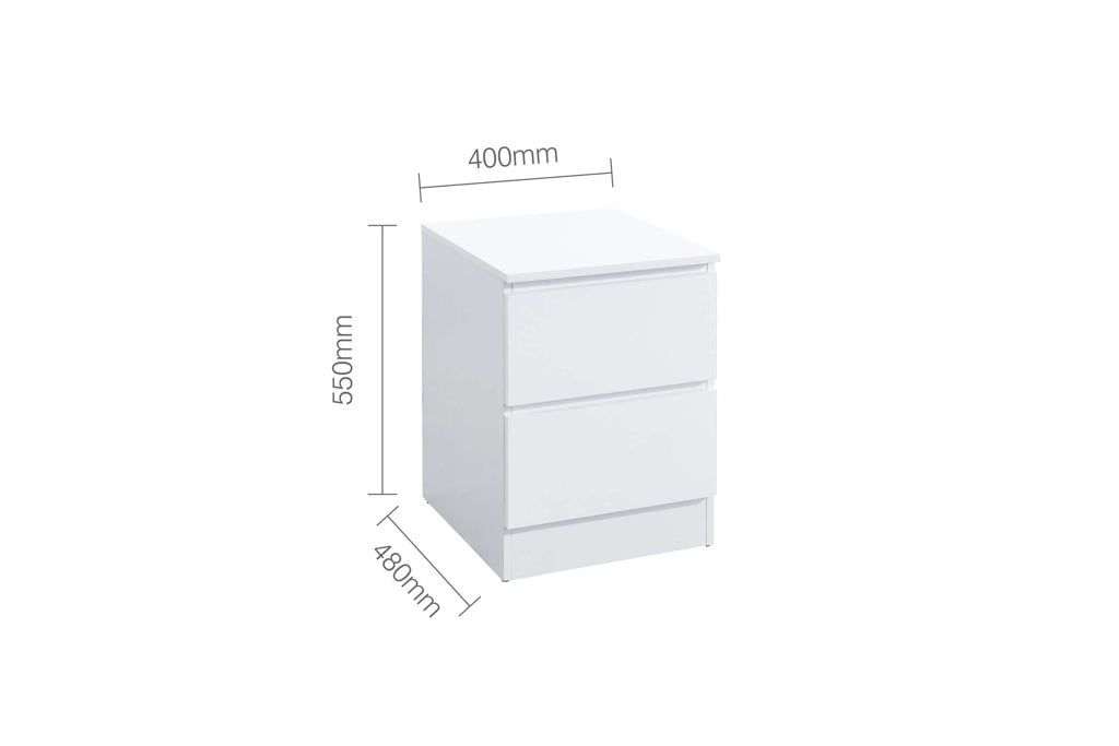 Birlea Oslo 2 Drawer Bedside - White - Image 4