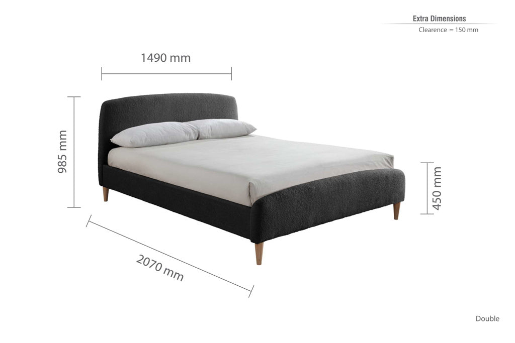 Birlea Otley Fabric Bed Frame - Charcoal - Image 3