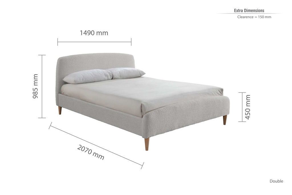 Birlea Otley Fabric Bed Frame - Dove Grey - Image 3