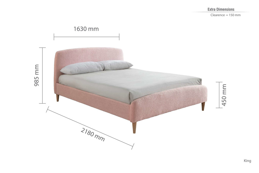 Birlea Otley Fabric Bed Frame - Blush Pink - Image 4