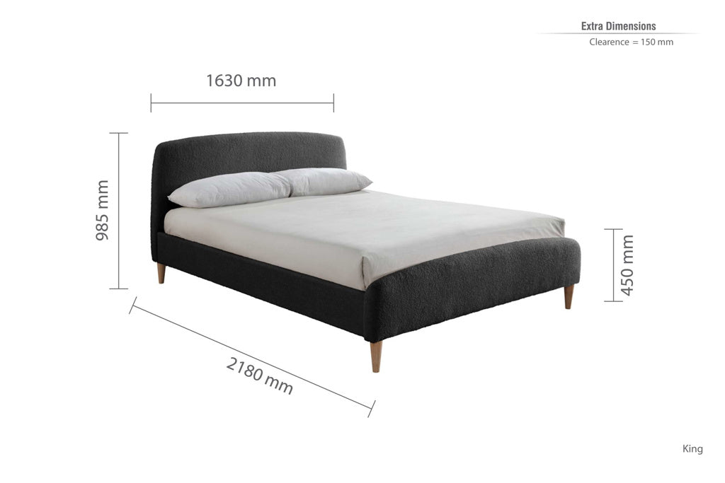 Birlea Otley Fabric Bed Frame - Charcoal - Image 4