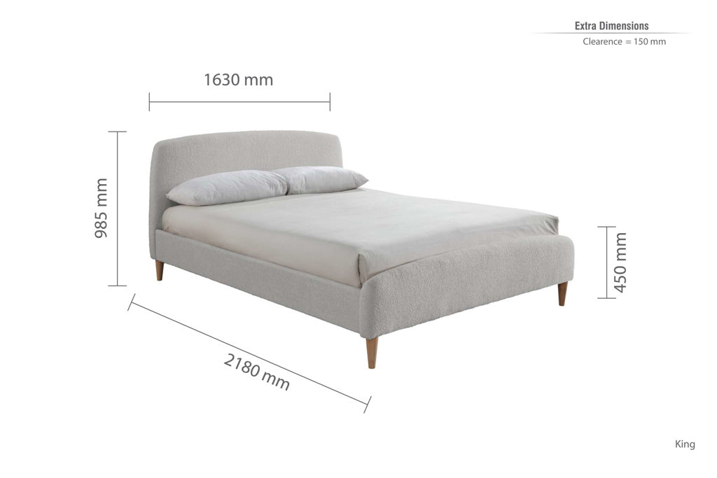 Birlea Otley Fabric Bed Frame - Dove Grey - Image 4