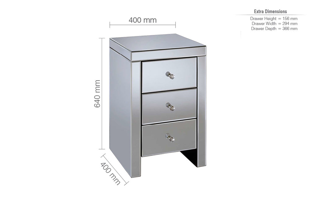 Birlea Seville 3 Drawer Bedside - Image 4