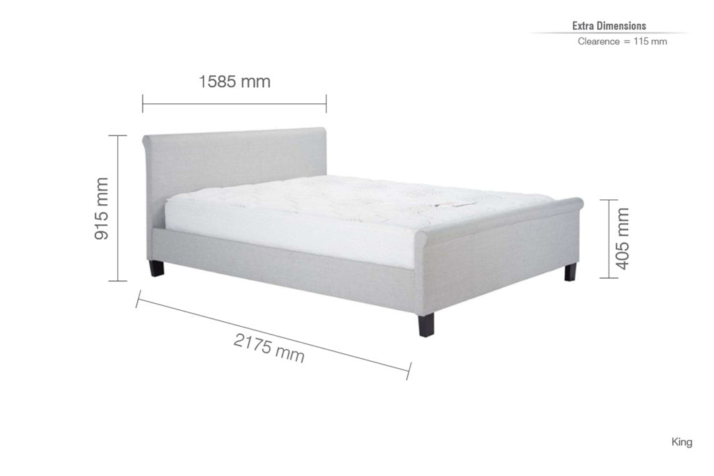 Birlea Stratus Bed Frame Grey - Kingsize - Image 4