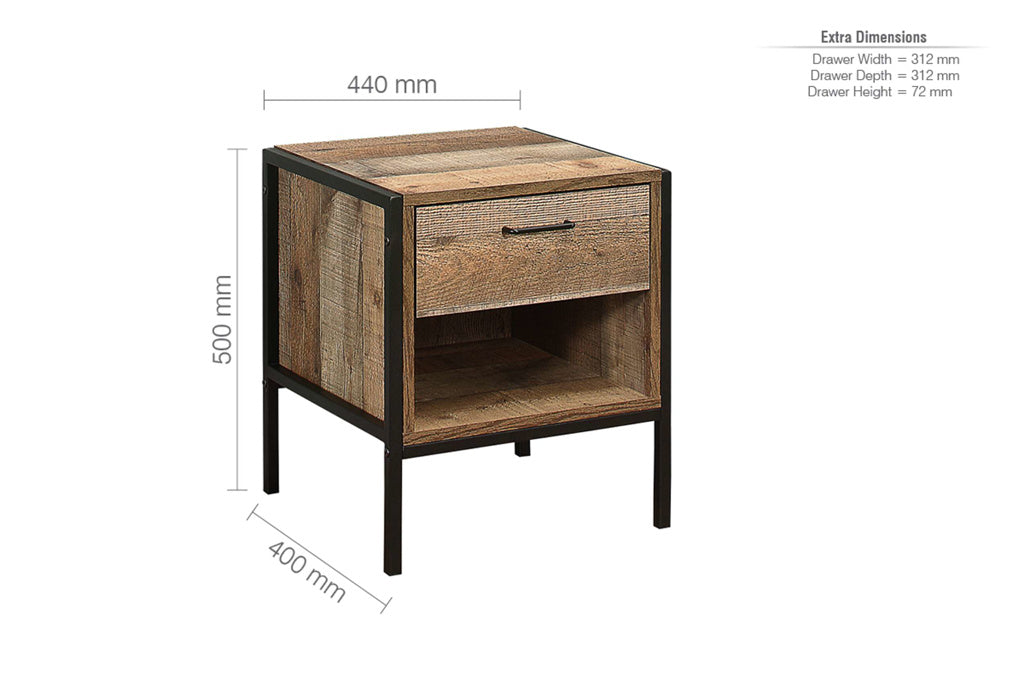 Birlea Urban 1 Drawer Bedside - Image 3