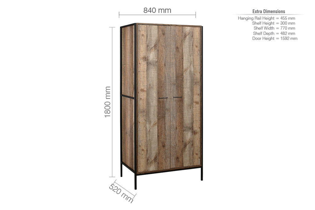 Birlea Urban 2 Door Wardrobe - Image 4